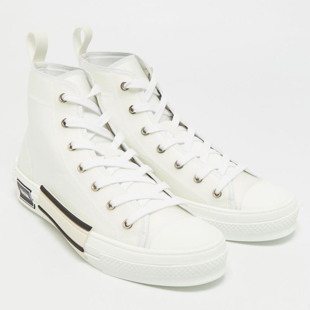 Dior B23 Size 42 White Canvas And Pvc High Top Sneakers - Picture 4 of 7